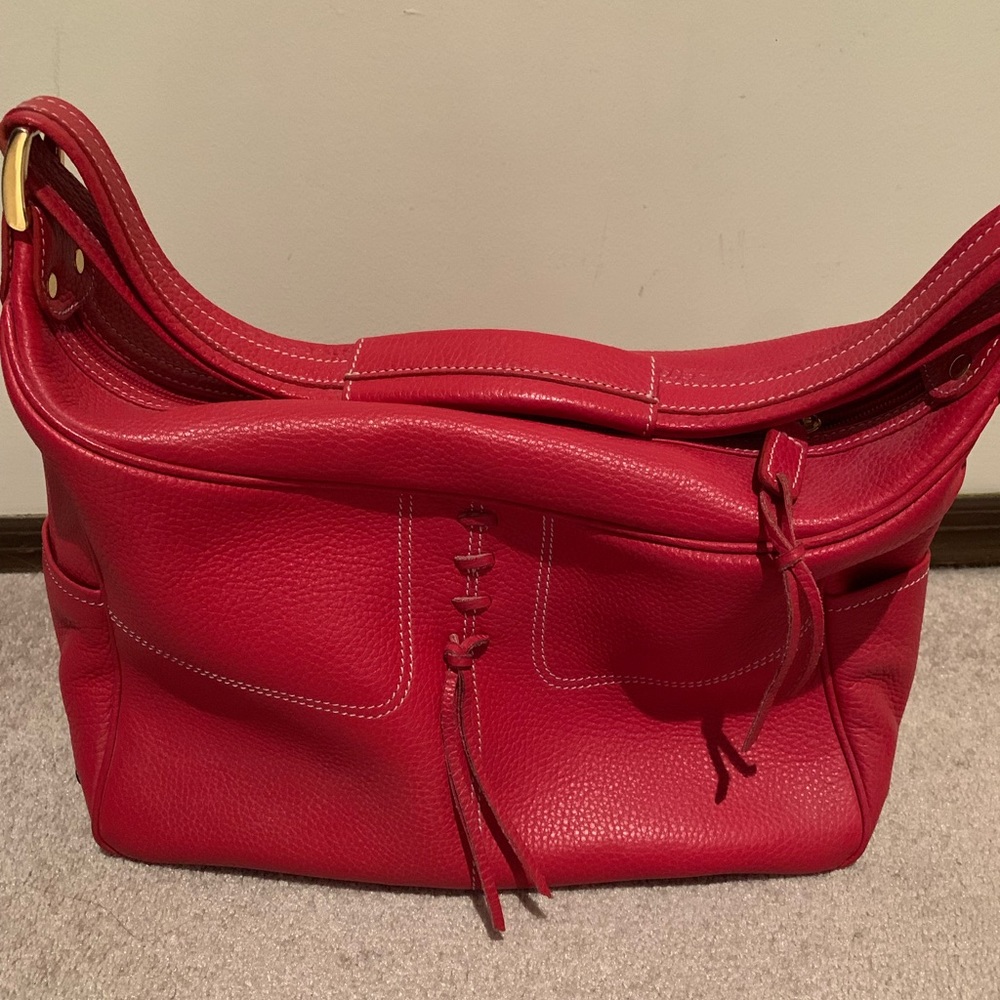 Ashneil red leather hobo